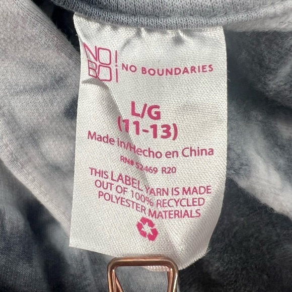 No Boundaries Black Tie Dye Hoodie Long Sleeve Sweatshirt Size Large Women’s - Picture 2 of 5